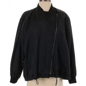 Madewell Tokyo Rider Bomber Jacket Size Small Black Nylon Cropped